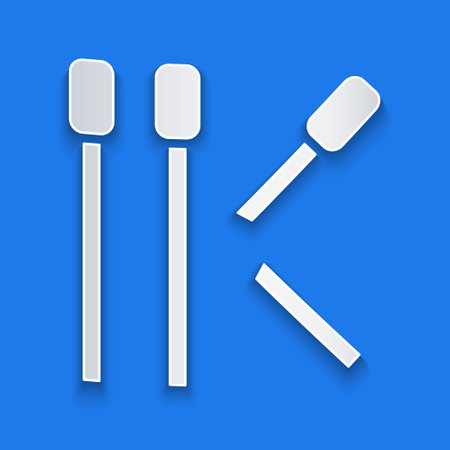 Paper cut Matches icon isolated on blue background. Paper art style. Vectorのイラスト素材