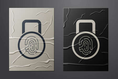 Black line Fingerprint with lock icon isolated on white background. ID app icon. Identification sign. Touch id. 4K Video motion graphic animationのイラスト素材