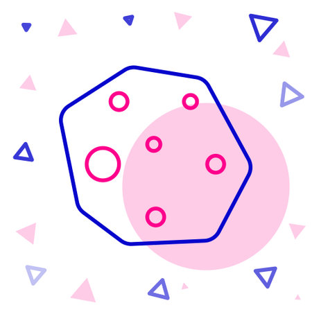 Line Asteroid icon isolated on white background. Colorful outline concept. Vectorのイラスト素材