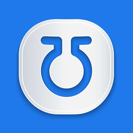 Paper cut Life icon isolated on blue background. Alchemy icon. Basic mystic elements. Paper art style. Vectorのイラスト素材