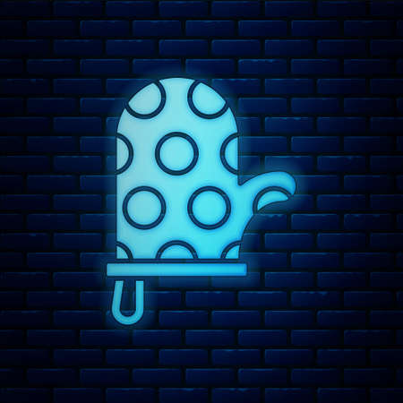 Blue Oven glove icon isolated seamless pattern on red background. Kitchen potholder sign. Cooking glove. Vectorのイラスト素材