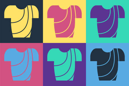 Pop art Cycling t-shirt icon isolated on color background. Cycling jersey. Bicycle apparel. Vectorのイラスト素材