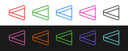 Set line Billiard triangle icon isolated on black and white background. Vector