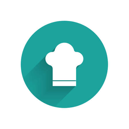 Paper cut Chef hat icon isolated on blue background. Cooking symbol. Cooks hat. Paper art style. Vectorのイラスト素材