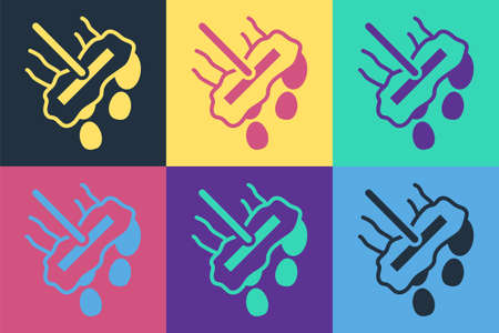 Pop art Mop icon isolated on color background. Cleaning service concept. Vectorのイラスト素材