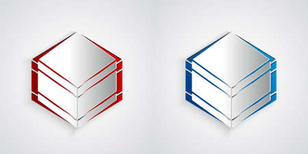 Paper cut Brownie chocolate cake icon isolated on grey background. Paper art style. Vectorのイラスト素材