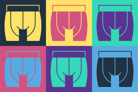 Pop art Cycling shorts icon isolated on color background. Vectorのイラスト素材