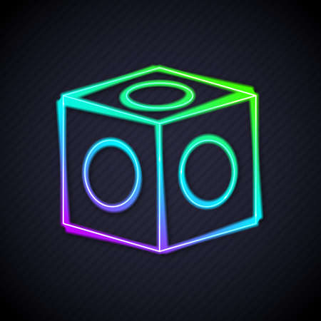 Glowing neon line Billiard chalk icon isolated on black background. Chalk block for billiard cue. Vectorのイラスト素材