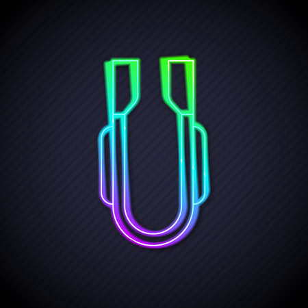 Glowing neon line Meat tongs icon isolated on black background. BBQ tongs sign. Barbecue and grill tool. Vectorのイラスト素材