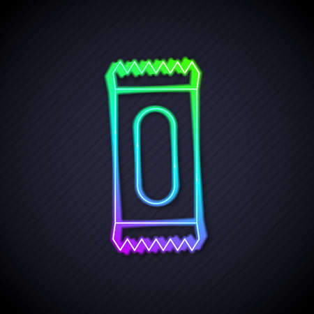 Glowing neon line Candy icon isolated on black background. Vectorのイラスト素材