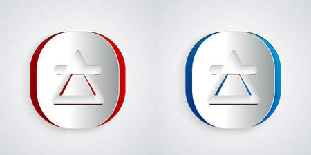 Paper cut Air element of the symbol alchemy icon isolated on grey background. Basic mystic elements. Paper art style. Vectorのイラスト素材