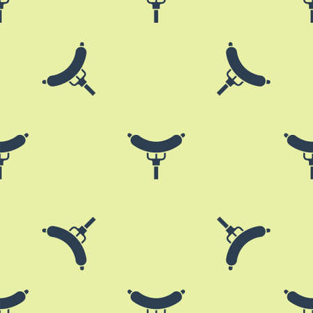 Black Sausage on the fork icon isolated on white background. Grilled sausage and aroma sign. Set icons colorful. Vectorのイラスト素材