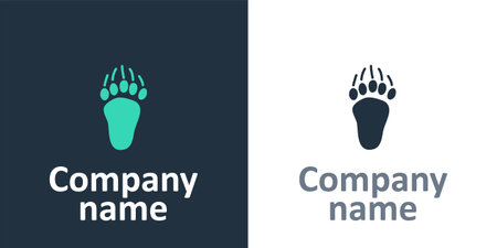 Logotype Bear paw footprint icon isolated on white background. Logo design template element. Vectorのイラスト素材