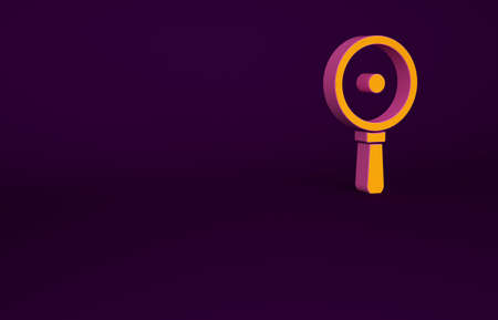 Orange Frying pan icon isolated on purple background. Fry or roast food symbol. Minimalism concept. 3d illustration 3D renderの写真素材