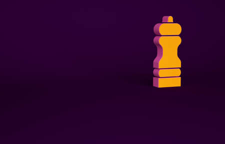 Orange Pepper icon isolated on purple background. Cooking spices. Minimalism concept. 3d illustration 3D renderの写真素材