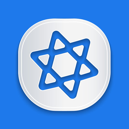 Paper cut Tarot cards icon isolated on blue background. Magic occult set of tarot cards. Paper art style. Vectorのイラスト素材