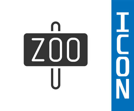 Grey Zoo park icon isolated on white background. Vectorのイラスト素材