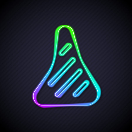 Glowing neon line Steak meat icon isolated on black background. Vectorのイラスト素材