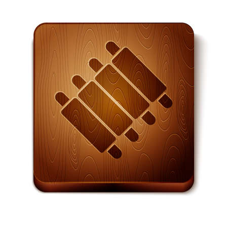 Isometric Grilled pork bbq ribs icon isolated on white background. Orange and blue circle button. Vectorのイラスト素材