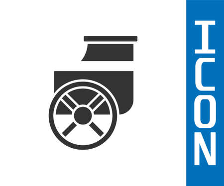 Grey Ancient Greece chariot icon isolated on white background. Vectorのイラスト素材