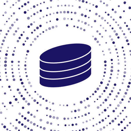 Blue Brownie chocolate cake icon isolated on white background. Abstract circle random dots. Vectorのイラスト素材