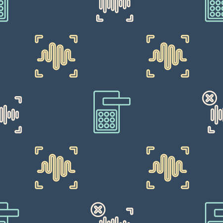 Set line Rejection voice recognition, Voice and Digital door lock on seamless pattern. Vectorのイラスト素材