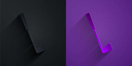 Paper cut Golf club icon isolated on black on purple background. Paper art style. Vectorのイラスト素材