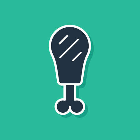 Set Chicken leg icon isolated on black and white background. Chicken drumstick. Vectorのイラスト素材