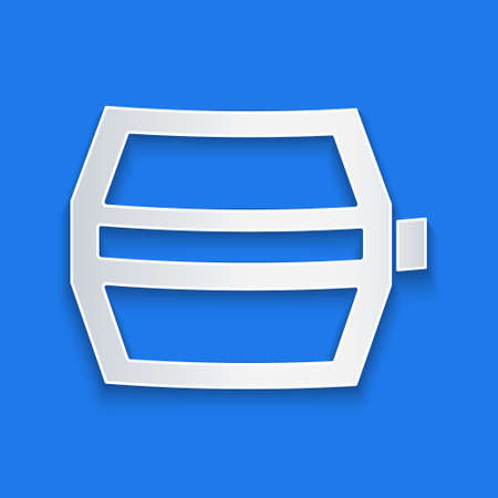 Paper cut Bicycle pedal icon isolated on blue background. Paper art style. Vectorのイラスト素材