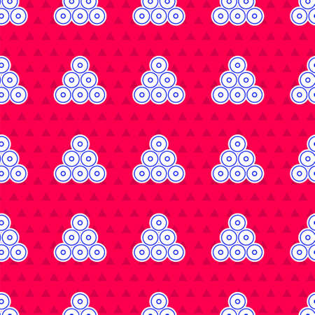 Blue Paint spray can icon isolated seamless pattern on red background. Vectorのイラスト素材