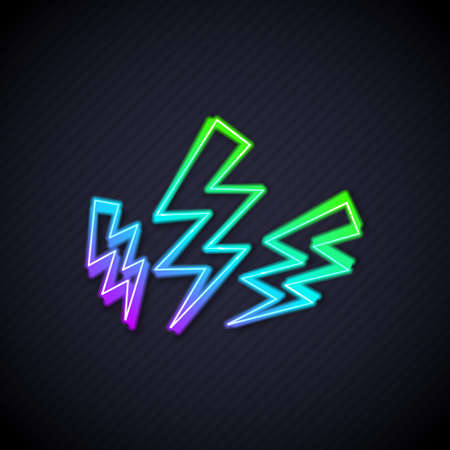 Glowing neon line Zeus icon isolated on black background. Greek god. God of Lightning. Vectorのイラスト素材