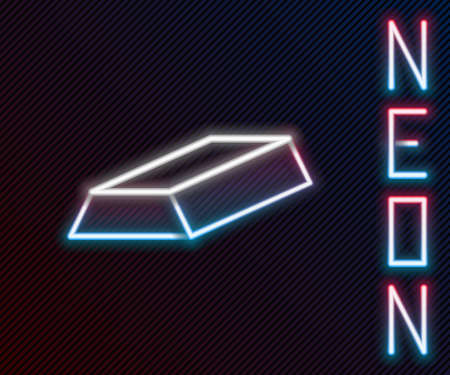 Glowing neon line Gold bars icon isolated on black background. Banking business concept. Colorful outline concept. Vectorのイラスト素材