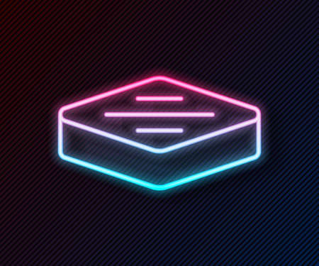 Glowing neon line Steak meat icon isolated on black background. Vectorのイラスト素材