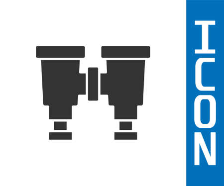 Grey Binoculars icon isolated on white background. Find software sign. Spy equipment symbol. Vectorのイラスト素材