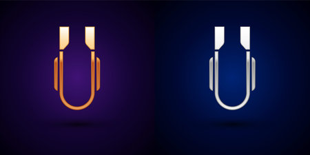 Isometric Meat tongs icon isolated on orange and pink background. BBQ tongs sign. Barbecue and grill tool. Hexagon button. Vectorのイラスト素材