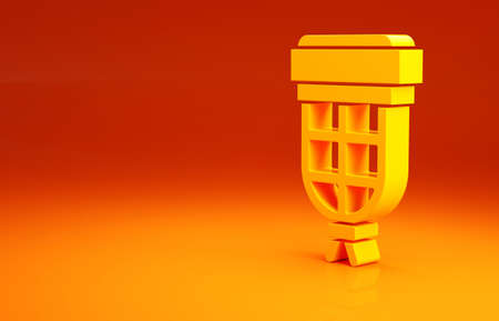 Yellow Billiard pocket icon isolated on orange background. Billiard hole. Minimalism concept. 3d illustration 3D renderの写真素材