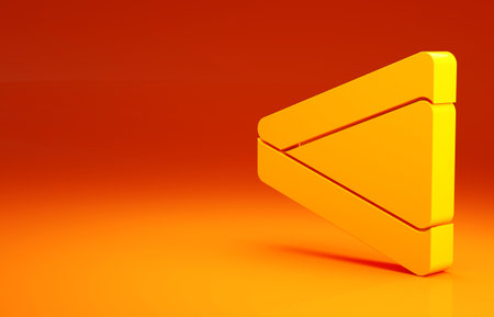 Yellow Billiard triangle icon isolated on orange background. Minimalism concept. 3d illustration 3D renderの写真素材