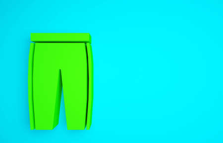 Green Golf pants icon isolated on blue background. Sport equipment. Sports uniform. Minimalism concept. 3d illustration 3D renderの写真素材
