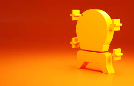 Yellow Magic ball icon isolated on orange background. Fortune teller. Crystal ball. Minimalism concept. 3d illustration 3D renderの写真素材