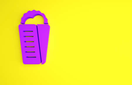 Purple Gyros Pita Greek fast food traditional cuisine icon isolated on yellow background. Gyro with greek salad in tzatziki sauce wrapped sandwich. Minimalism concept. 3d illustration 3D renderの写真素材