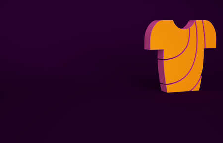 Orange Cycling t-shirt icon isolated on purple background. Cycling jersey. Bicycle apparel. Minimalism concept. 3d illustration 3D renderの写真素材