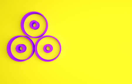 Purple Paint spray can icon isolated on yellow background. Minimalism concept. 3d illustration 3D renderの写真素材
