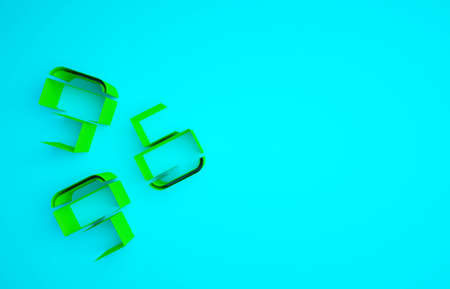 Green Marker pen attachment icon isolated on blue background. Minimalism concept. 3d illustration 3D renderの写真素材