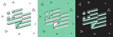 Set Greece national flag icon isolated on white and green, black background. Vectorのイラスト素材