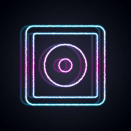 Glowing neon line Billiard chalk icon isolated on black background. Chalk block for billiard cue. Vectorのイラスト素材
