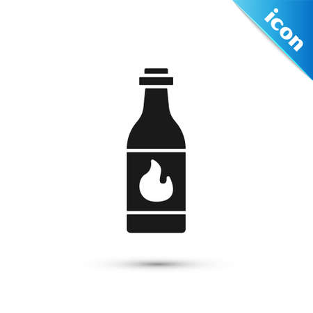 Grey Tabasco sauce icon isolated on white background. Chili cayenne spicy pepper sauce. Vectorのイラスト素材
