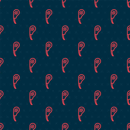 Red line Rib eye steak icon isolated seamless pattern on black background. Steak tomahawk. Piece of meat. Vectorのイラスト素材
