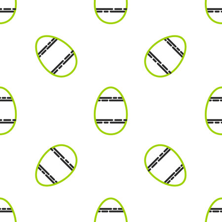 Line Easter egg icon isolated seamless pattern on white background. Happy Easter. Vector Illustrationのイラスト素材