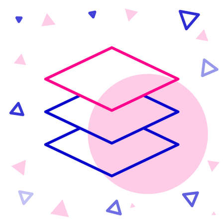 Line Layers icon isolated on white background. Colorful outline concept. Vector Illustrationのイラスト素材