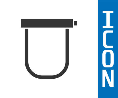 Grey Bicycle lock U shaped industrial icon isolated on white background. Vectorのイラスト素材